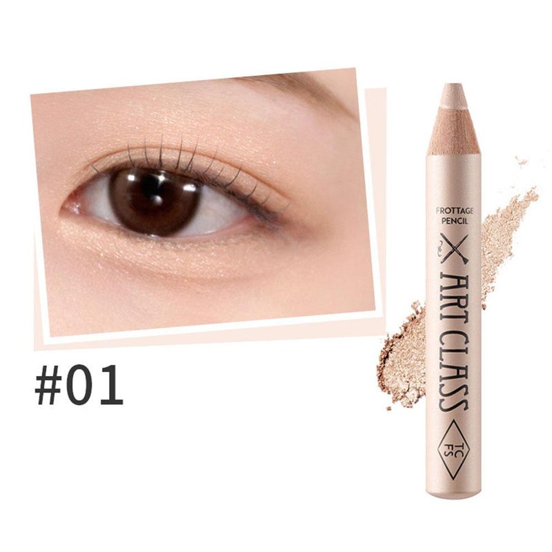 Multi-functional 3D highlighting eyeshadow stick for under-eye bags, perfect for beginners to brighten their eyeshadow and create a shimmery champagne eye makeup look.